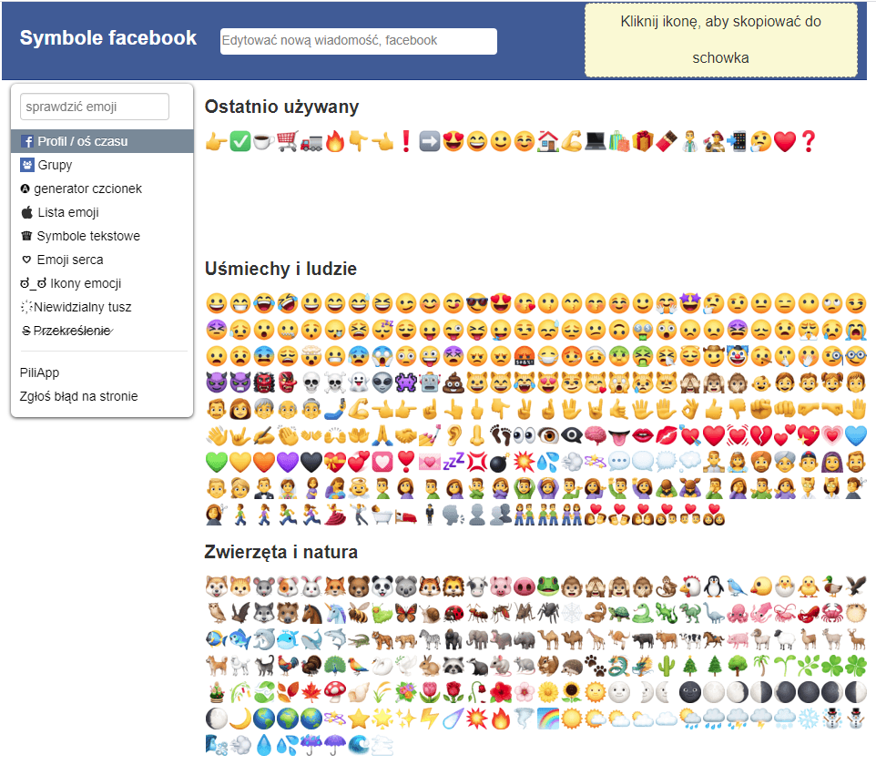 Emoji na Facebooku